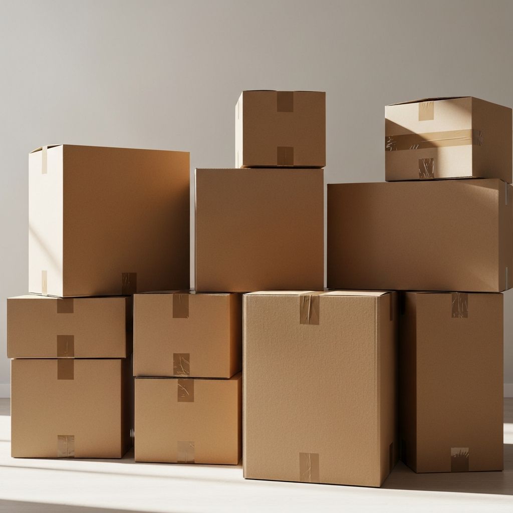 Moving boxes and packing materials
